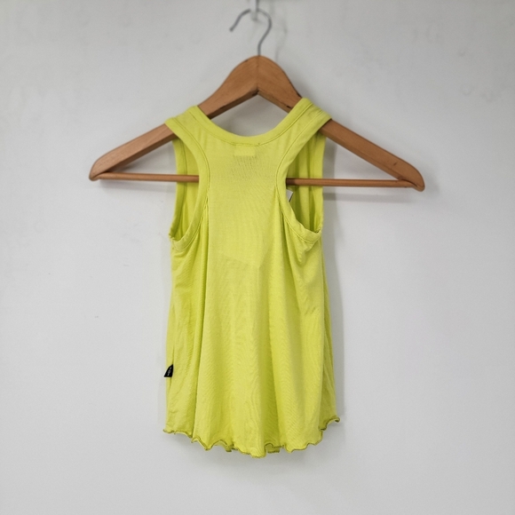 Terez Tank Top Size Large Lightweight Athletic Bright Yellow Cropped Workout Top - Picture 8 of 13